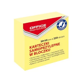 Öntapadós jegyzettömb 50X50, 250lap Office Products pasztellsárga