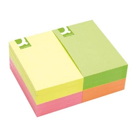 Öntapadós jegyzettömb 75x125mm rainbow neon 12x80lap Q-Connect 