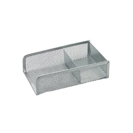 Jegyzettömb tartó+kapocstartó fémhálós ezüst 39