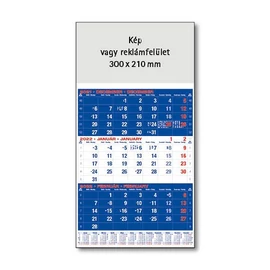 Speditőr naptár, 1 tömbös, 3 havi beosztással USP-01 kék