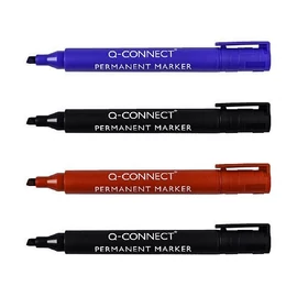 Marker klt. 4db permanent Q-Connect vágott: 2 fekete / 1 kék / 1 piros
