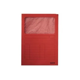 Iratgyűjtő A/4 karton ablakos piros 03