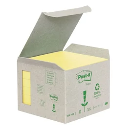 Öntapadós jegyzettömb Post-it 654-1B 76x76mm 6x100lap/csm GreenLine sárga 