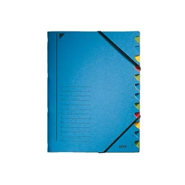 Rendezőmappa 12 rekesz gumis Leitz kék