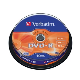DVD-R VERBATIM 4,7 GB, 16x, hengeren 10db