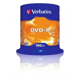 DVD-R VERBATIM 4,7 GB, 16x, hengeren 100db