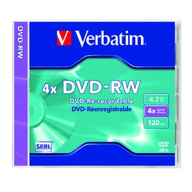 DVD-RW VERBATIM 4,7 GB, 4x, újraírható, normál tokban