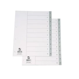 Regiszter A/4 1-12 szürke műanyag