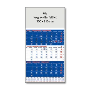 Speditőr naptár, 1 tömbös, 3 havi beosztással USP-01 kék