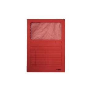 Iratgyűjtő A/4 karton ablakos piros 03