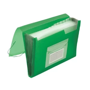 Irattartó harmonika 13 rekesz Q-Connect áttetsző zöld 50