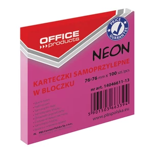 Öntapadós jegyzettömb 76X76, 100lap neonpink 33