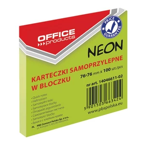 Öntapadós jegyzettömb 76X76, 100lap neonzöld 31