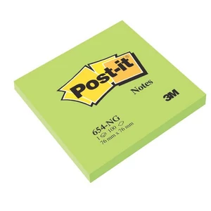 Öntapadós jegyzettömb Post-it 654 76x76mm 100lap neonzöld 31