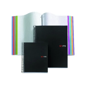 Spirálfüzet A/5 8x25lap PP 43007 fekete 01