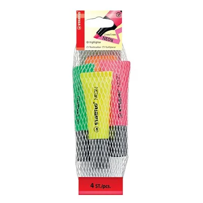 Szövegkiemelő klt. 4db-os Stabilo Neon 72/4-1