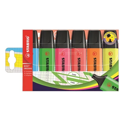 Szövegkiemelő klt. 6db-os Stabilo Boss