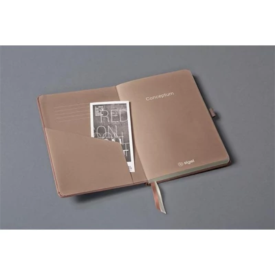 Beíró, exkluzív, A5, kockás, 97 lap, keményfedeles, SIGEL "Conceptum", pink metál