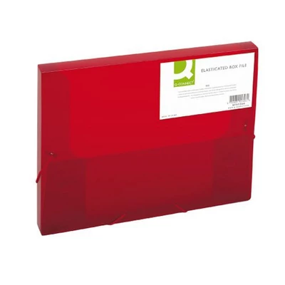 Iratgyűjtő gumis A/4 PP Q-Connect 25mm áttetsző piros 03