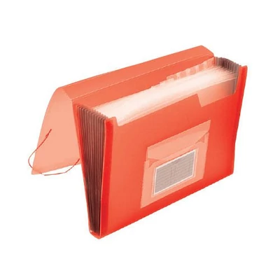 Irattartó harmonika 13 rekesz Q-Connect áttetsző piros 49