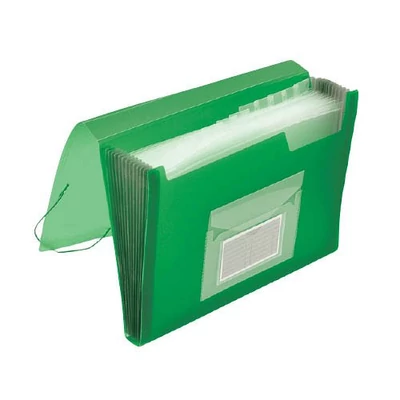 Irattartó harmonika 13 rekesz Q-Connect áttetsző zöld 50