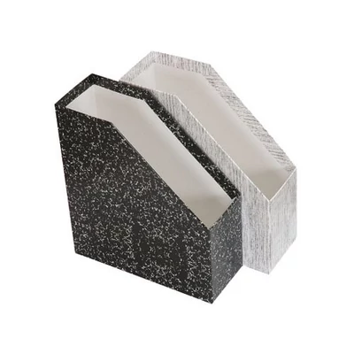 Iratpapucs karton Q-Connect 90mm fekete 02/szürke 07