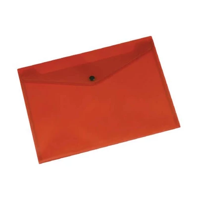 Irattasak A5 fekvő patentzáras Q-Connect áttetsző piros 49