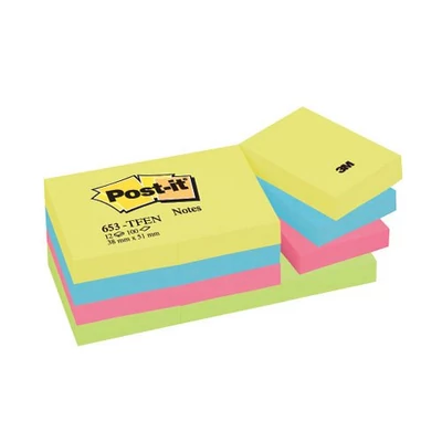 Post-it 653TFEN 38x51mm 100 lap 12 tömb neonpink 653N