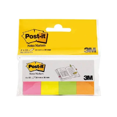Post-it 670/4N jelölőlap 20x38mm 50lap 4tömb neon