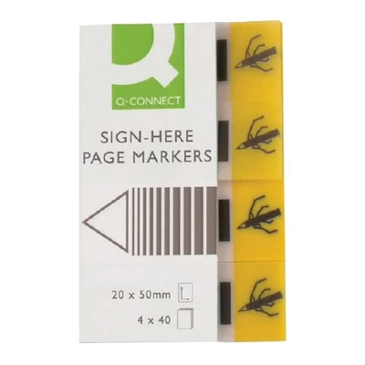 Öntapadós oldaljelölő 25,4x43,2mm 4x50 lap aláírás Q-Connect KF16576