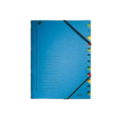 Rendezőmappa 12 rekesz gumis Leitz kék