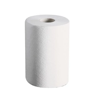 Kéztörlő tekercses 2 rétegű hófehér átm.:14 cm 100% cell