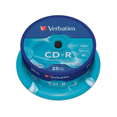 CD-R 700 MB, 80min, 52x, hengeren (DataLife) 25db