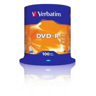 DVD-R VERBATIM 4,7 GB, 16x, hengeren 100db