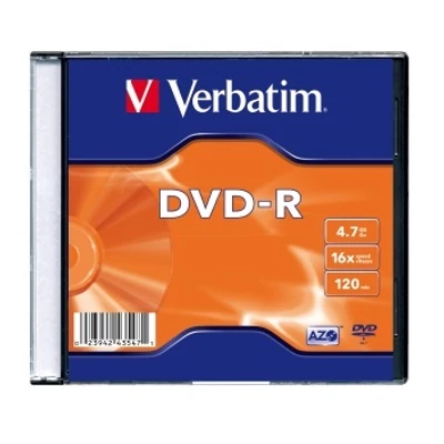 DVD-R VERBATIM 4,7 GB, 16x, vékony tokban