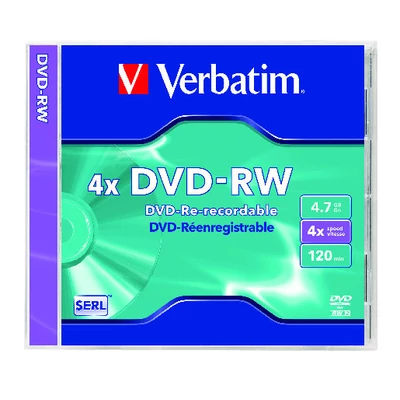 DVD-RW VERBATIM 4,7 GB, 4x, újraírható, normál tokban