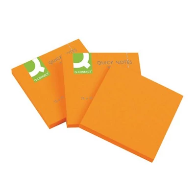Öntapadós jegyzettömb 75x75mm neon 6x80lap Connect narancs 09