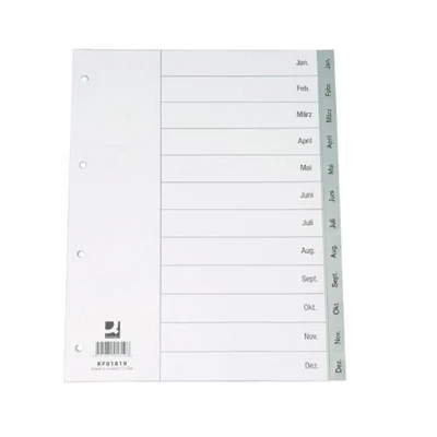 Regiszter A/4 jan.-dec. műanyag