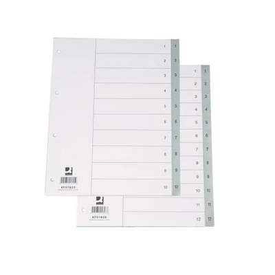 Regiszter A/4 1-10 szürke műanyag