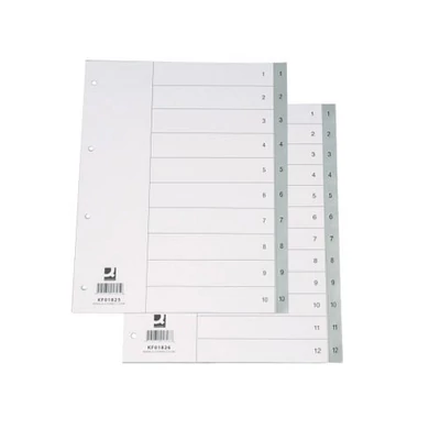 Regiszter A/4 1-20 szürke műanyag